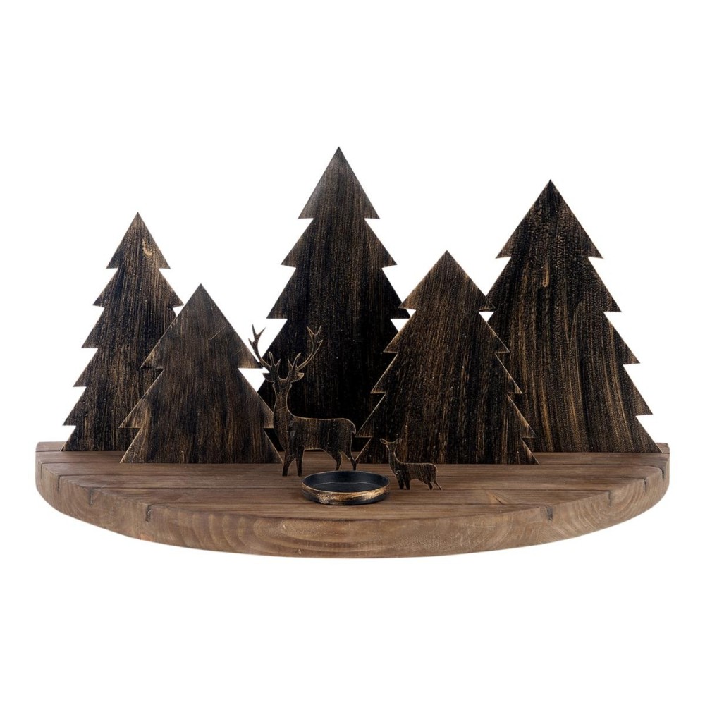 BASE LEGNO PORTACANDELA FERRO CM.60x30